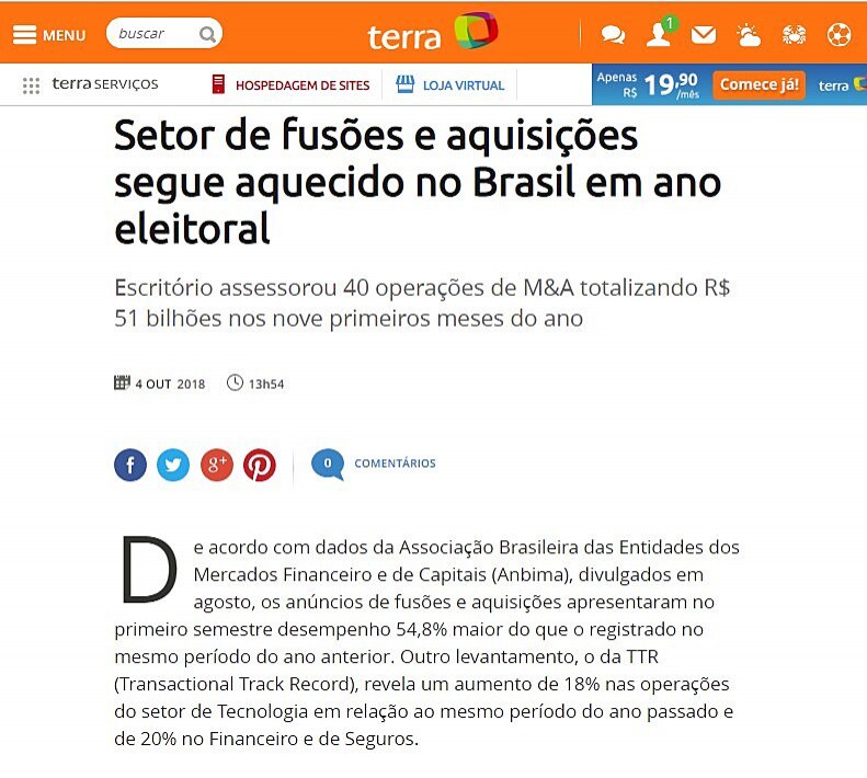 Setor de fusões e aquisições segue aquecido no Brasil em ano eleitoral